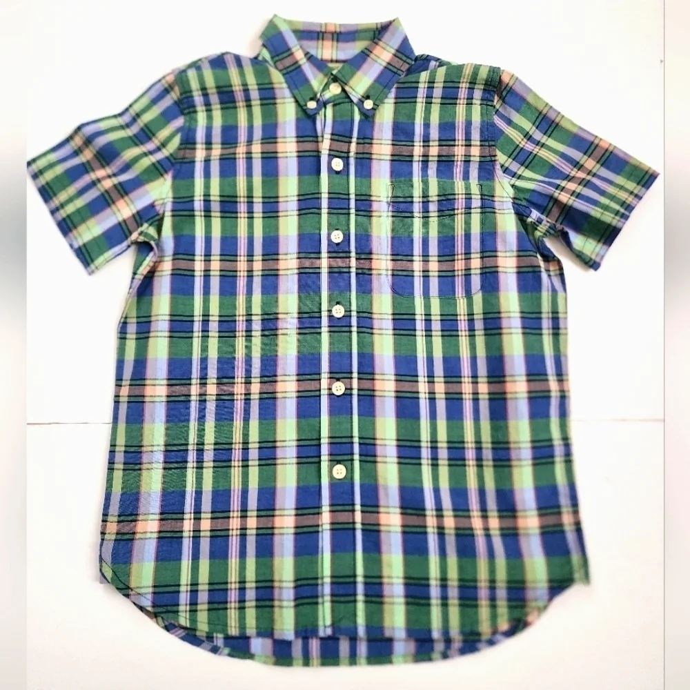 Gap Boy's Multicolor Checker Collar Shirt, Size Small (6/7)